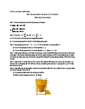 Đề tham khảo kiểm tra học kì 2 môn Toán Lớp 9 - Năm học 2019-2020 - Trường THCS Lương Thế Vinh